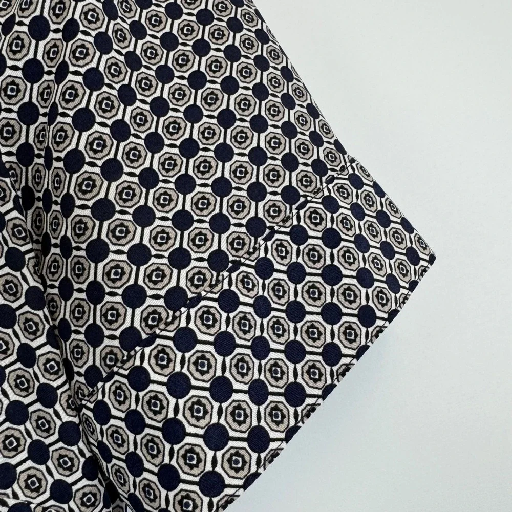 J.Crew Dress Women's 00 Navy Geometric Shirt Dress Sheath‎ Mini